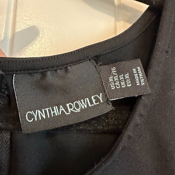 Cynthia Rowley structured black LBD black swing a-line dress zip back women's XL - Picture 4 of 8